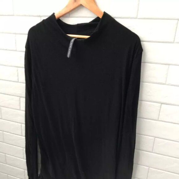 MASAHIKO MARUYAMA Mens Self-Lined Layer Black Sweater Knit Jersey Shirt, Size M - Picture 7 of 16